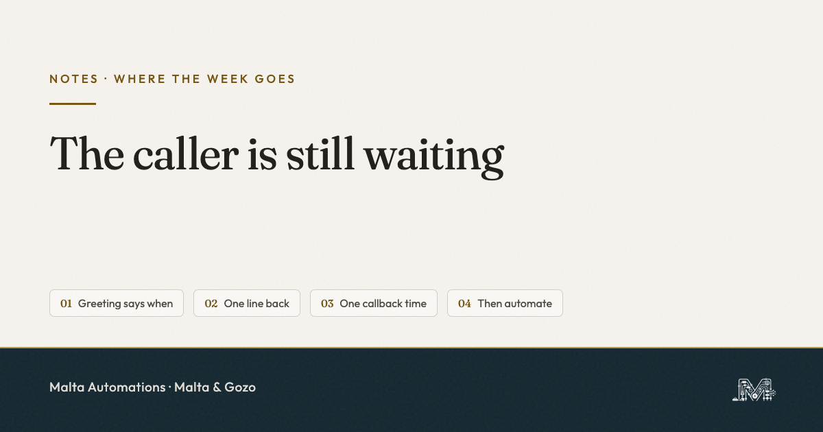 The Other End Rule: every missed call has a caller still waiting, from Malta Automations.