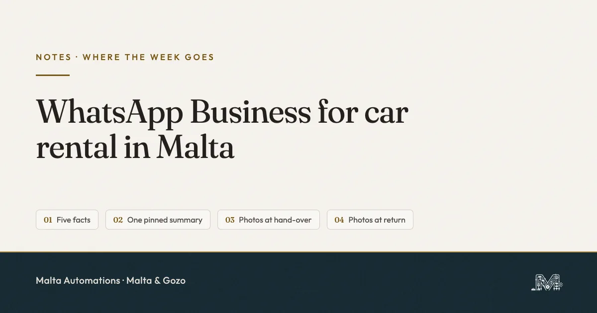 WhatsApp Business for car rental in Malta: the Rental Thread. From Malta Automations.